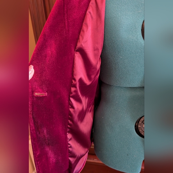 Velvet Blazer in Rich Burgundy - Picture 7 of 8